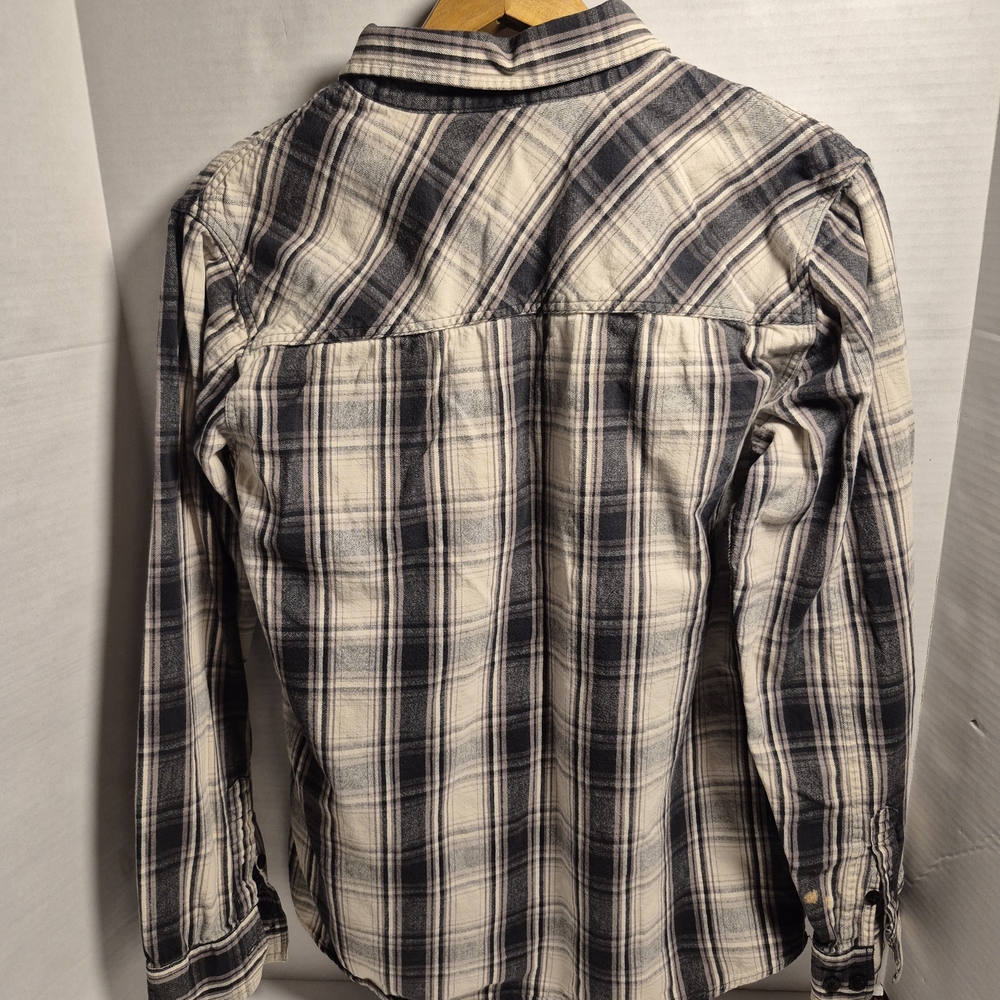 Harley Davidson Men's Black Plaid Long Sleeve Button Down Flannel Shirt SZ LG - Picture 3 of 10